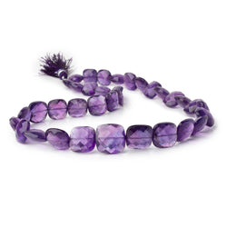 8-14mm Amethyst Faceted Cushion Beads 16 inch 35 pieces (ONLINE ORDER ONLY)