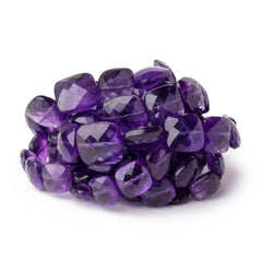 8-14mm Amethyst Faceted Cushion Beads 16 inch 35 pieces (ONLINE ORDER ONLY)