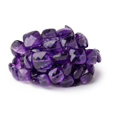 8-14mm Amethyst Faceted Cushion Beads 16 inch 35 pieces (ONLINE ORDER ONLY)