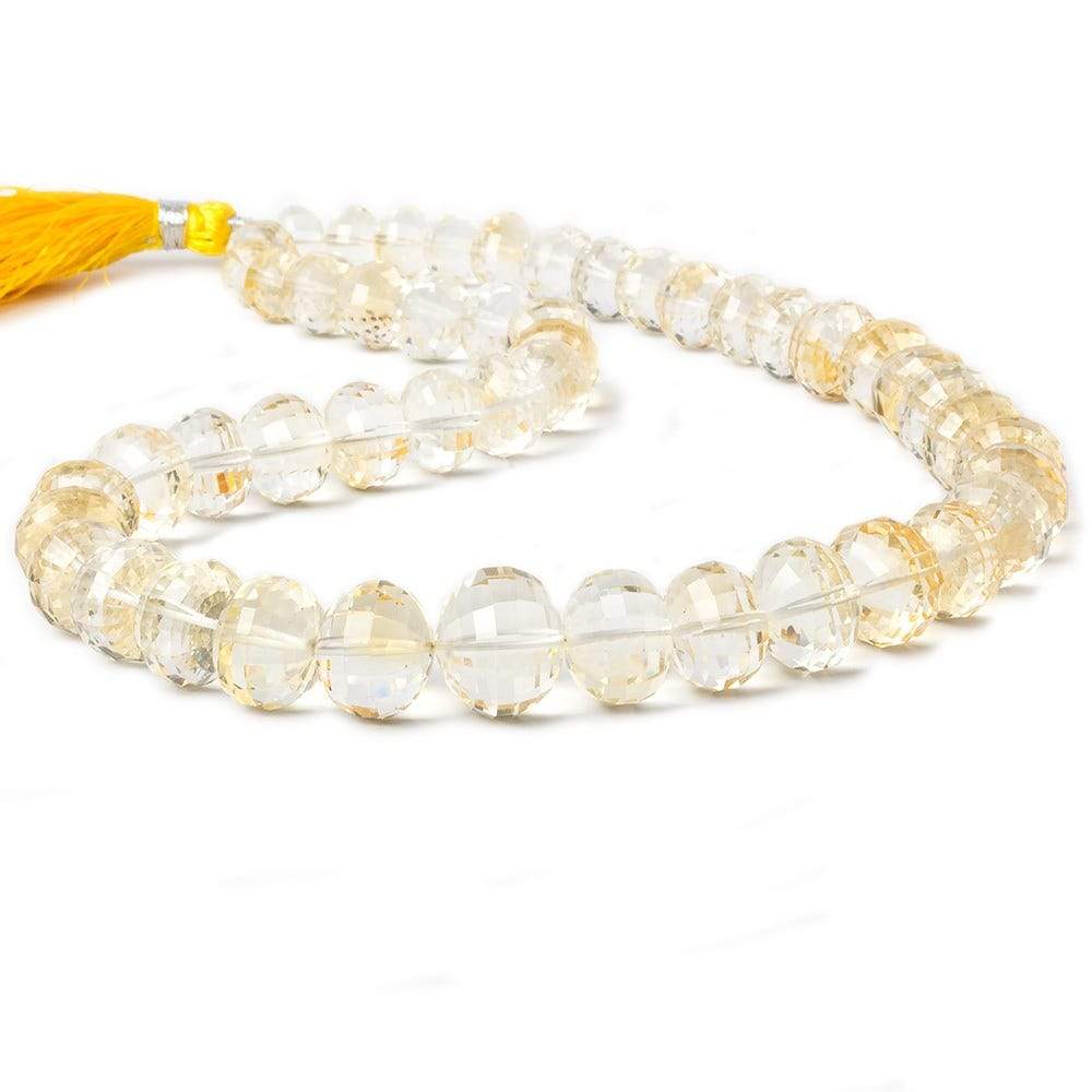 7-11mm Citrine Checkerboard Faceted Rondelle Beads 16 inch 50 pieces A grade (ONLINE ORDER ONLY)