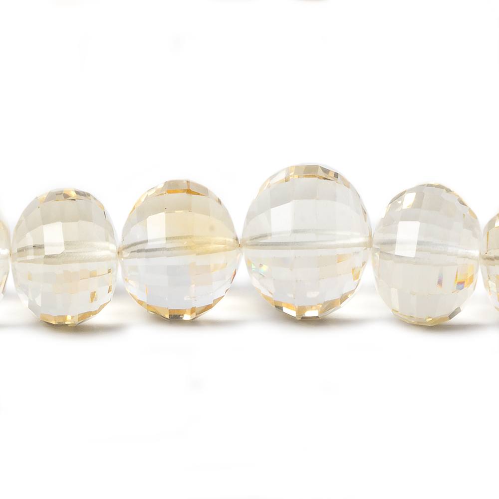 7-11mm Citrine Checkerboard Faceted Rondelle Beads 16 inch 50 pieces A grade (ONLINE ORDER ONLY)