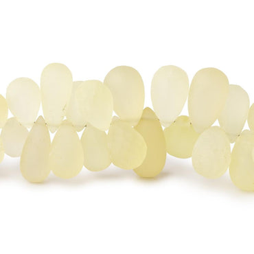 8-14mm Frosted Lemon Quartz Plain Tear Drop Beads 8 inch 74 pieces (ONLINE ORDER ONLY)