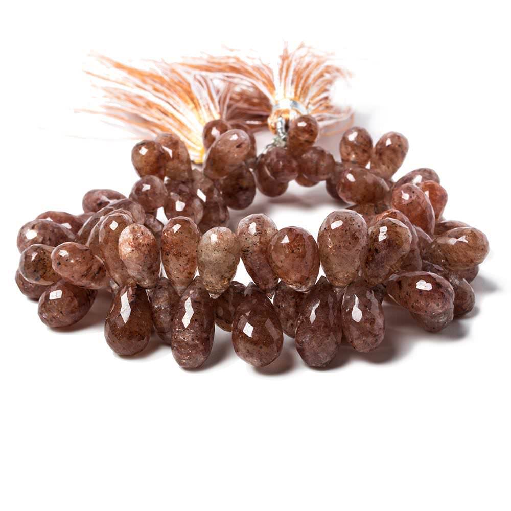 8-14mm Ferrous Quartz Faceted Tear Drop Beads 7.75 inch 72 pieces (ONLINE ORDER ONLY)