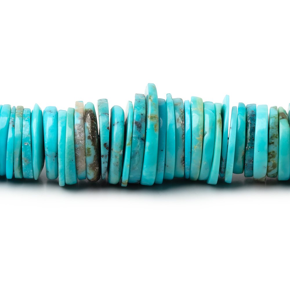 8-12mm Sleeping Beauty Turquoise Plain Heishi Beads 16 inch 290 pieces (ONLINE ORDER ONLY)