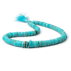 8-12mm Sleeping Beauty Turquoise Plain Heishi Beads 16 inch 290 pieces (ONLINE ORDER ONLY)