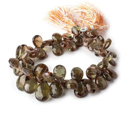 8-15mm Andalusite Faceted Pear Briolette Beads 7.5 inch 60 pieces (ONLINE ORDER ONLY)