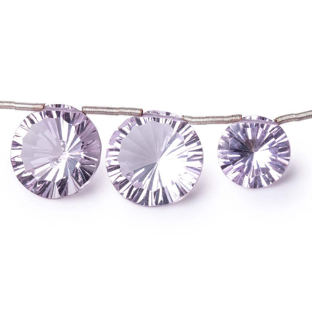 8-15mm Pink Amethyst Concave Faceted Coin Beads 4.25 inch 8 pieces AAA (ONLINE ORDER ONLY)