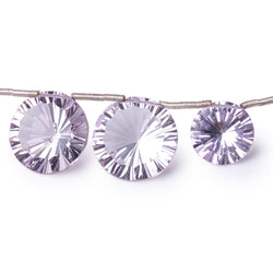 8-15mm Pink Amethyst Concave Faceted Coin Beads 4.25 inch 8 pieces AAA (ONLINE ORDER ONLY)