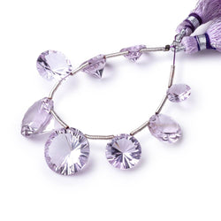 8-15mm Pink Amethyst Concave Faceted Coin Beads 4.25 inch 8 pieces AAA (ONLINE ORDER ONLY)