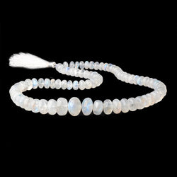 8-15mm Rainbow Moonstone plain rondelles 18 inch 82 beads AAA grade (ONLINE ORDER ONLY)