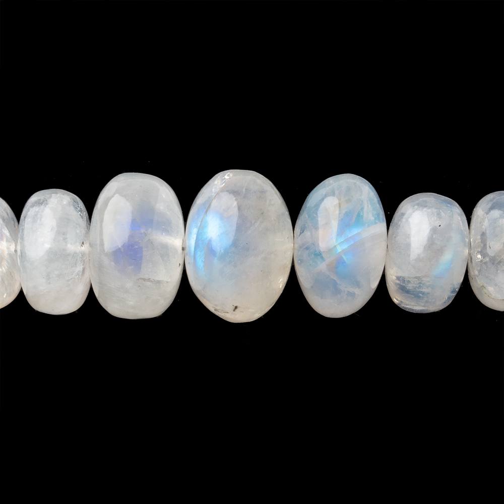 8-15mm Rainbow Moonstone plain rondelles 18 inch 82 beads AAA grade (ONLINE ORDER ONLY)