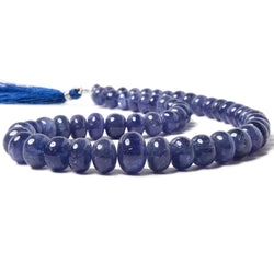 8-15mm Tanzanite Beads Plain Rondelle, AA Grade 15.25 inch 55 pieces (ONLINE ORDER ONLY)