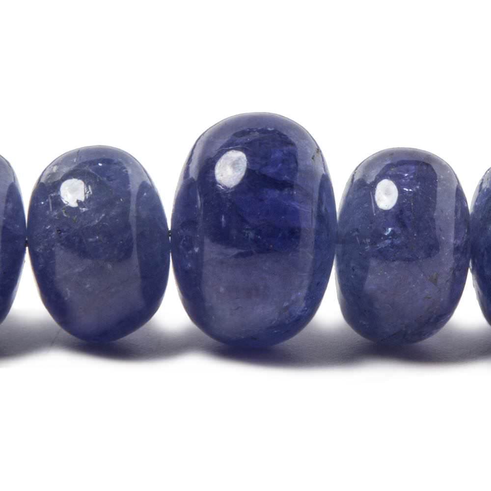8-15mm Tanzanite Beads Plain Rondelle, AA Grade 15.25 inch 55 pieces (ONLINE ORDER ONLY)