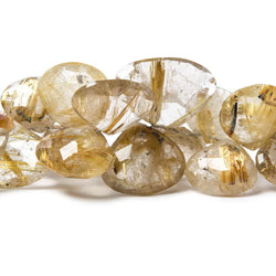 8-16mm Golden Rutilated Quartz Beads Heart Briolette 7.5 inch 38 pieces (ONLINE ORDER ONLY)