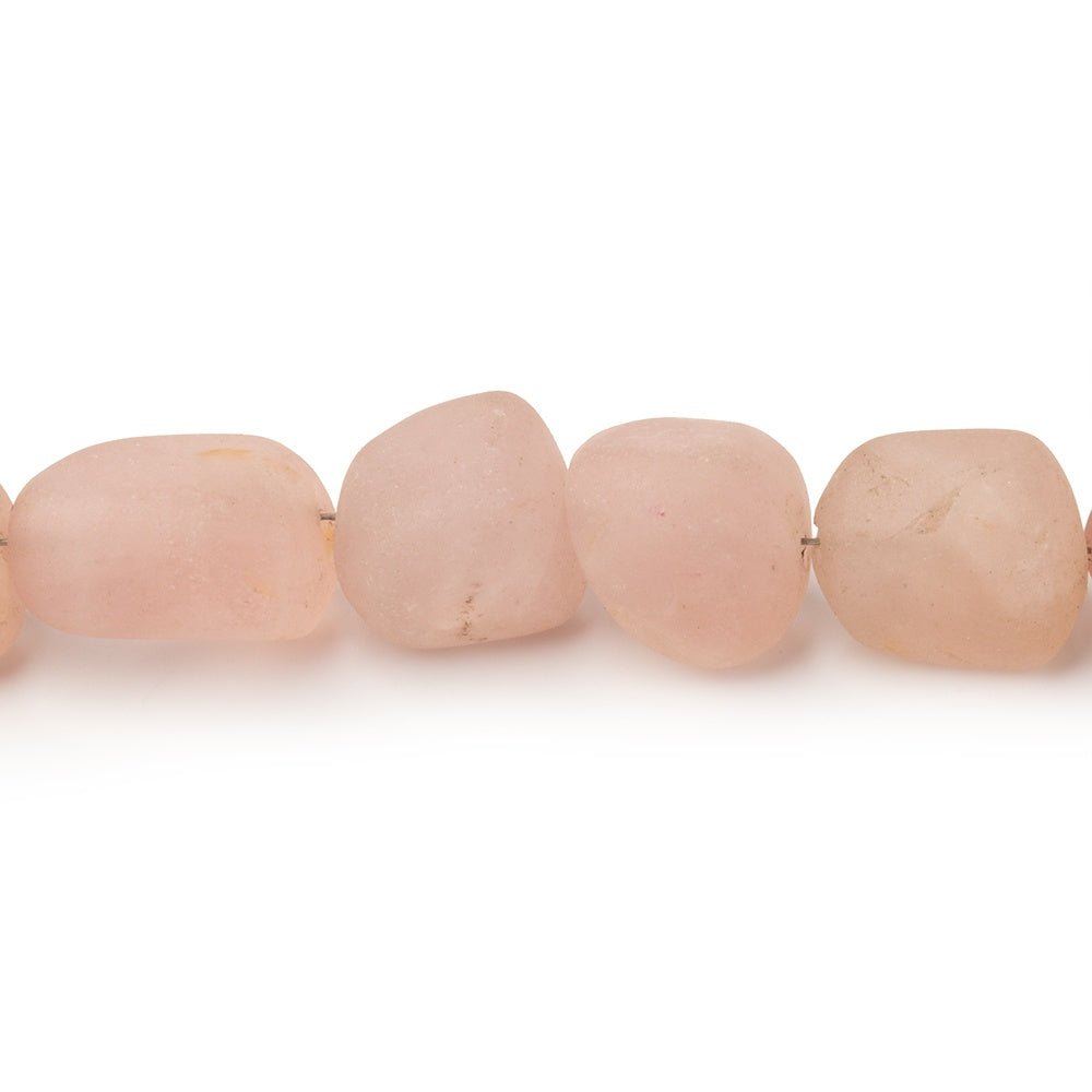 8-16mm Matte Morganite Plain Nugget Beads 16 inch 36 pieces (ONLINE ORDER ONLY)