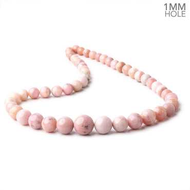 8-16mm Pink Peruvian Opal Plain Round Beads 20 inch 43 pieces AA 1mm Hole (ONLINE ORDER ONLY)