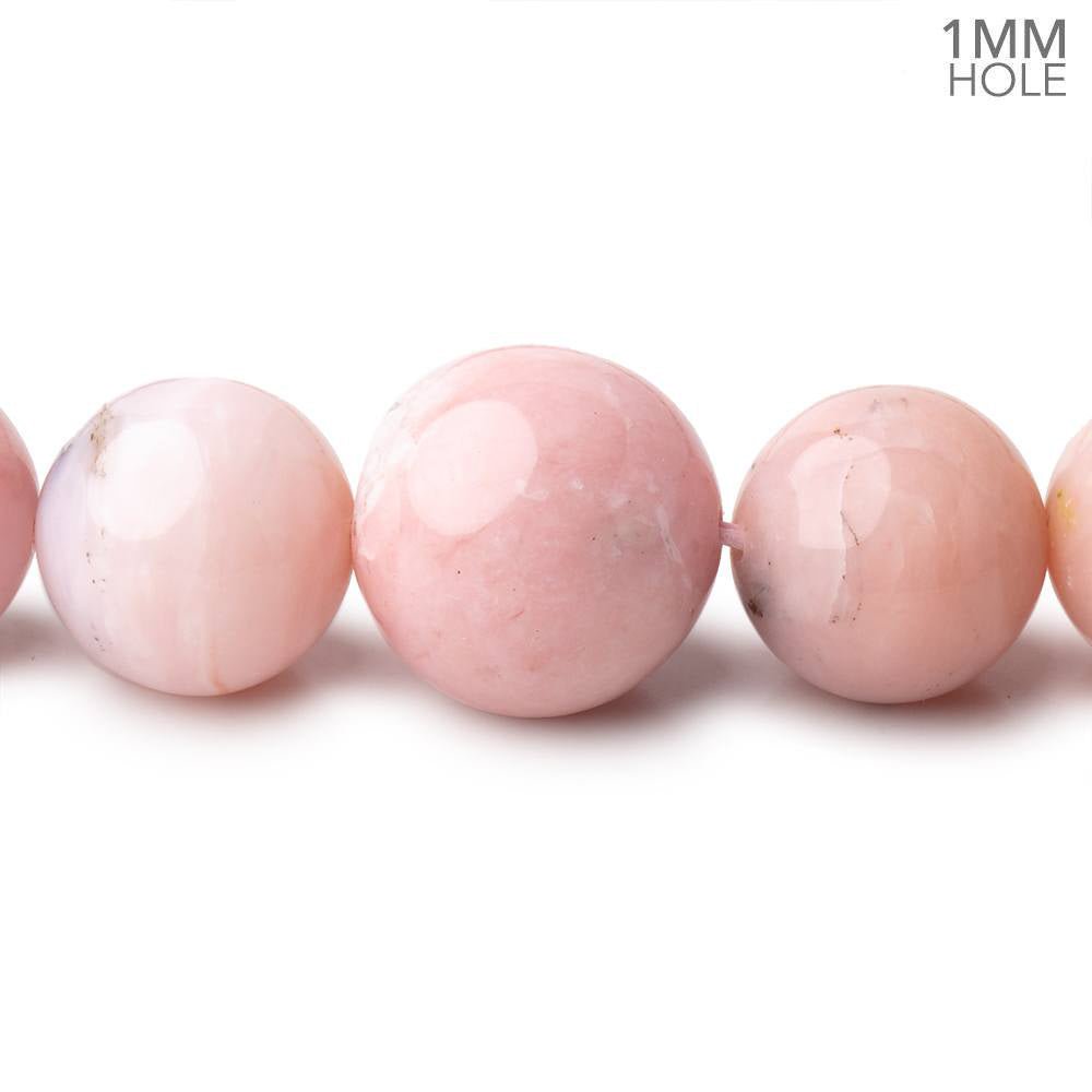 8-16mm Pink Peruvian Opal Plain Round Beads 20 inch 43 pieces AA 1mm Hole (ONLINE ORDER ONLY)