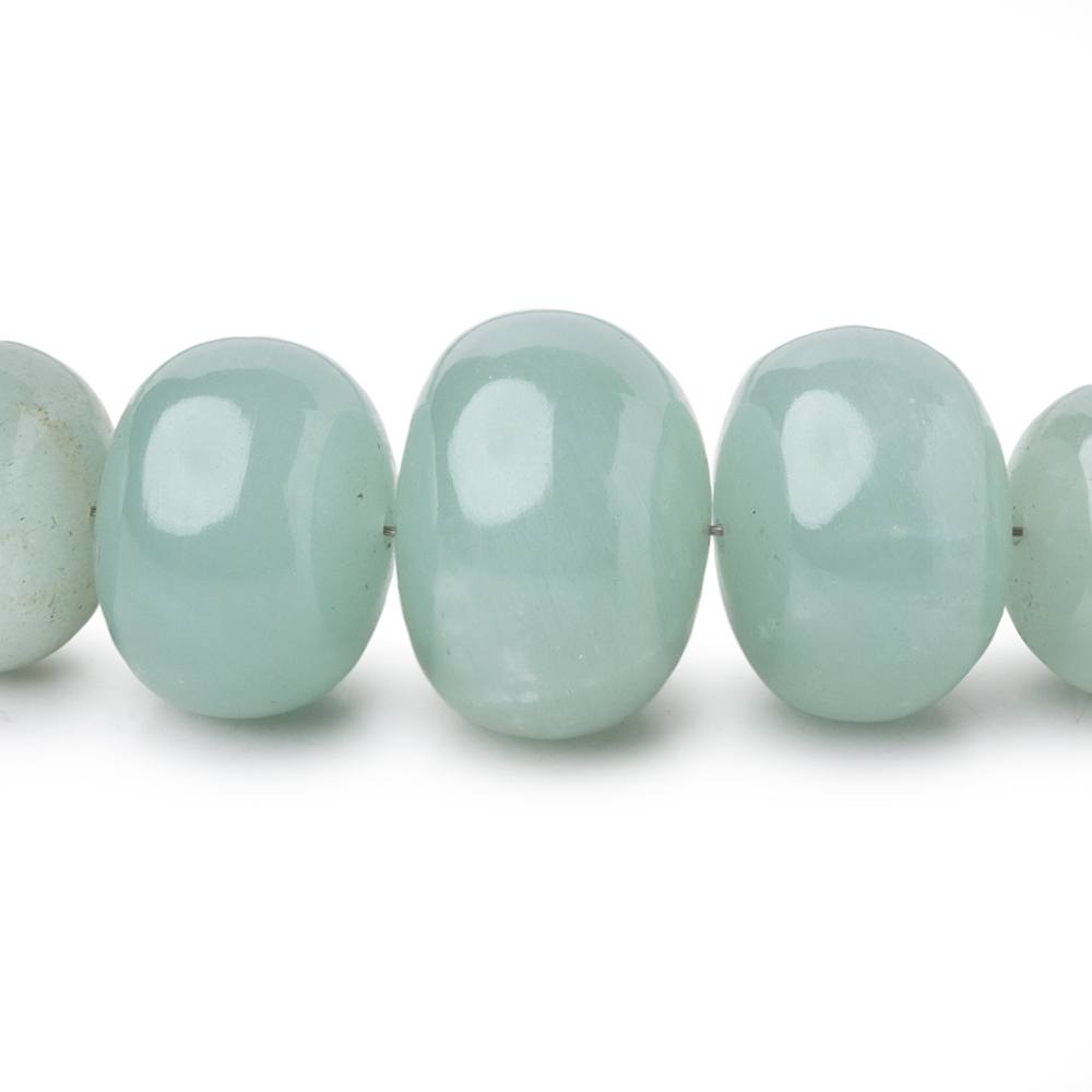 8-17.5mm Aquamarine Plain Rondelle Beads 14 inch 48 pieces (ONLINE ORDER ONLY)