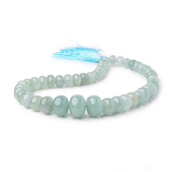 8-17.5mm Aquamarine Plain Rondelle Beads 14 inch 48 pieces (ONLINE ORDER ONLY)