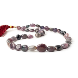 8-17mm Sapphire & Ruby Plain Nugget Beads 18 inch 41 pieces (ONLINE ORDER ONLY)