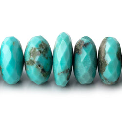 8-17mm Sleeping Beauty Turquoise Faceted Rondelle Beads 18 inch 70 pieces AAA (ONLINE ORDER ONLY)
