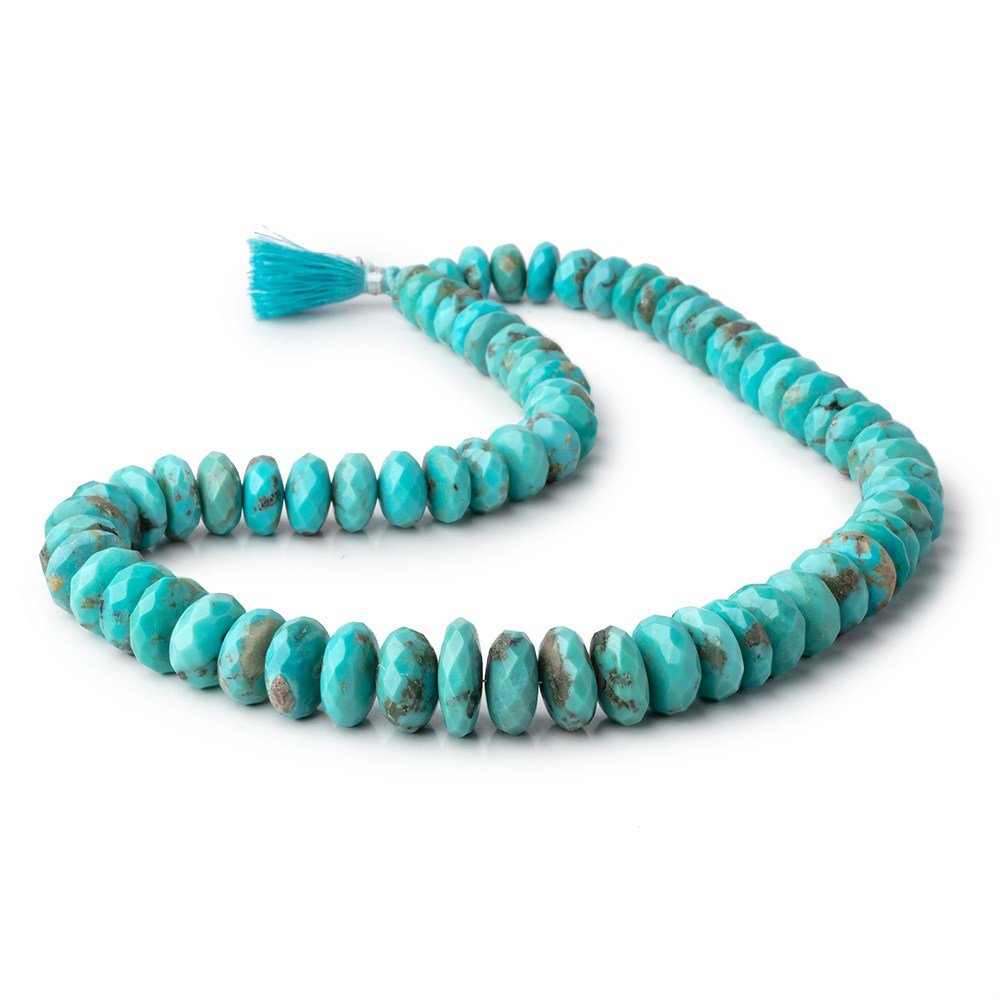 8-17mm Sleeping Beauty Turquoise Faceted Rondelle Beads 18 inch 70 pieces AAA (ONLINE ORDER ONLY)
