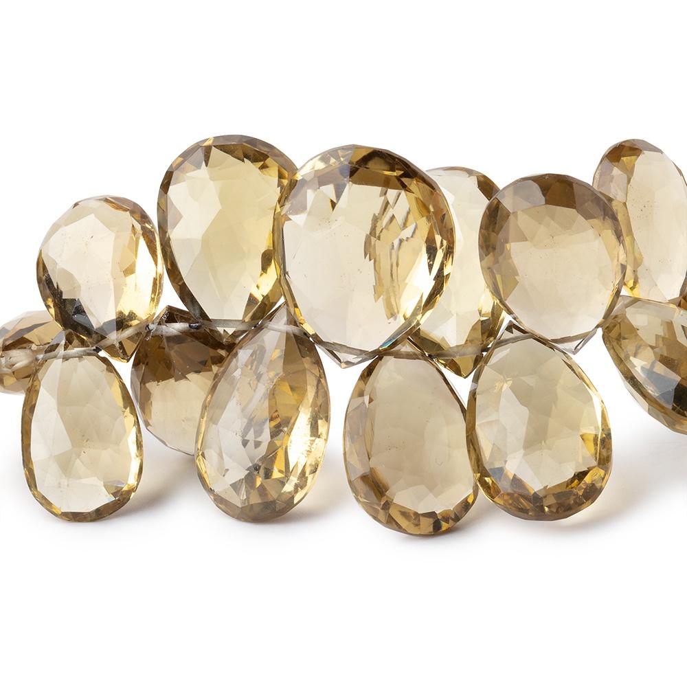 8-18mm Dark Lemon Quartz Faceted Pear Beads 9 inch 58 pieces (ONLINE ORDER ONLY)