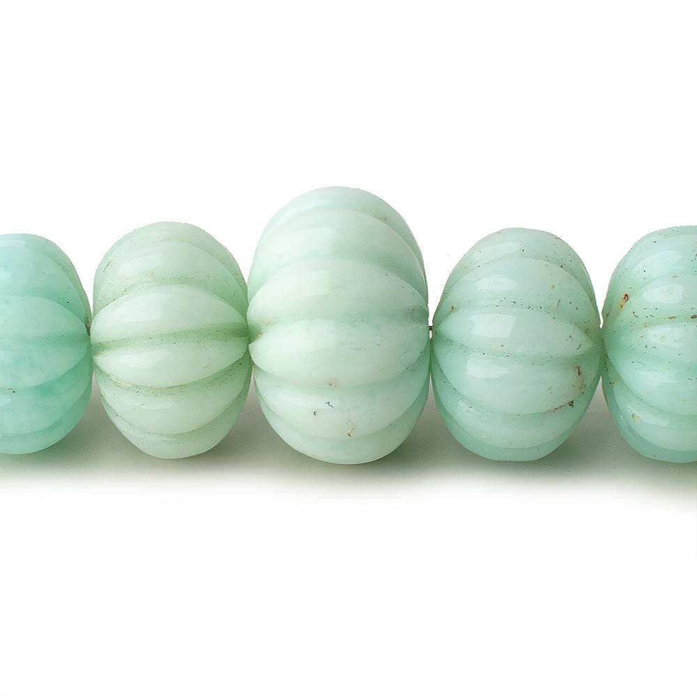 8-19mm Chrysoprase Hand Carved Melon Rondelles 10 inch 27 beads A (ONLINE ORDER ONLY)