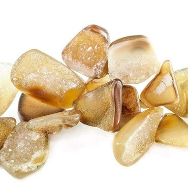8 - 19mm Golden Brown Agate Petite Drusy Free Form Beads 42 pieces (ONLINE ORDER ONLY)
