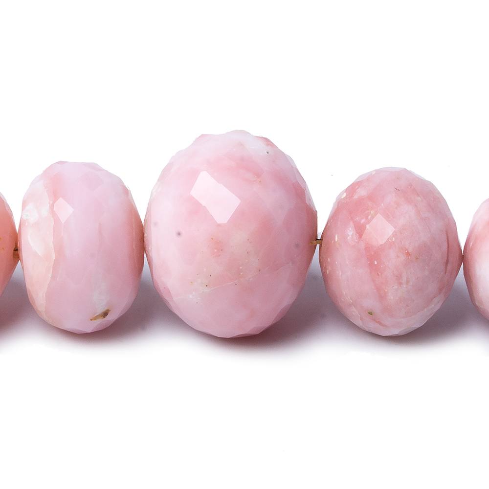 8-21mm Pink Peruvian Opal faceted rondelle beads 17 inch 51 pieces (ONLINE ORDER ONLY)