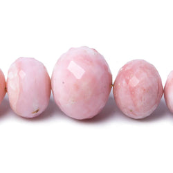 8-21mm Pink Peruvian Opal faceted rondelle beads 17 inch 51 pieces (ONLINE ORDER ONLY)