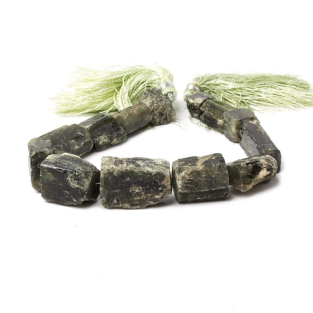 8-23mm Chrome Diopside Beads Unpolished Natural Crystal 8 inch 13 pieces (ONLINE ORDER ONLY)