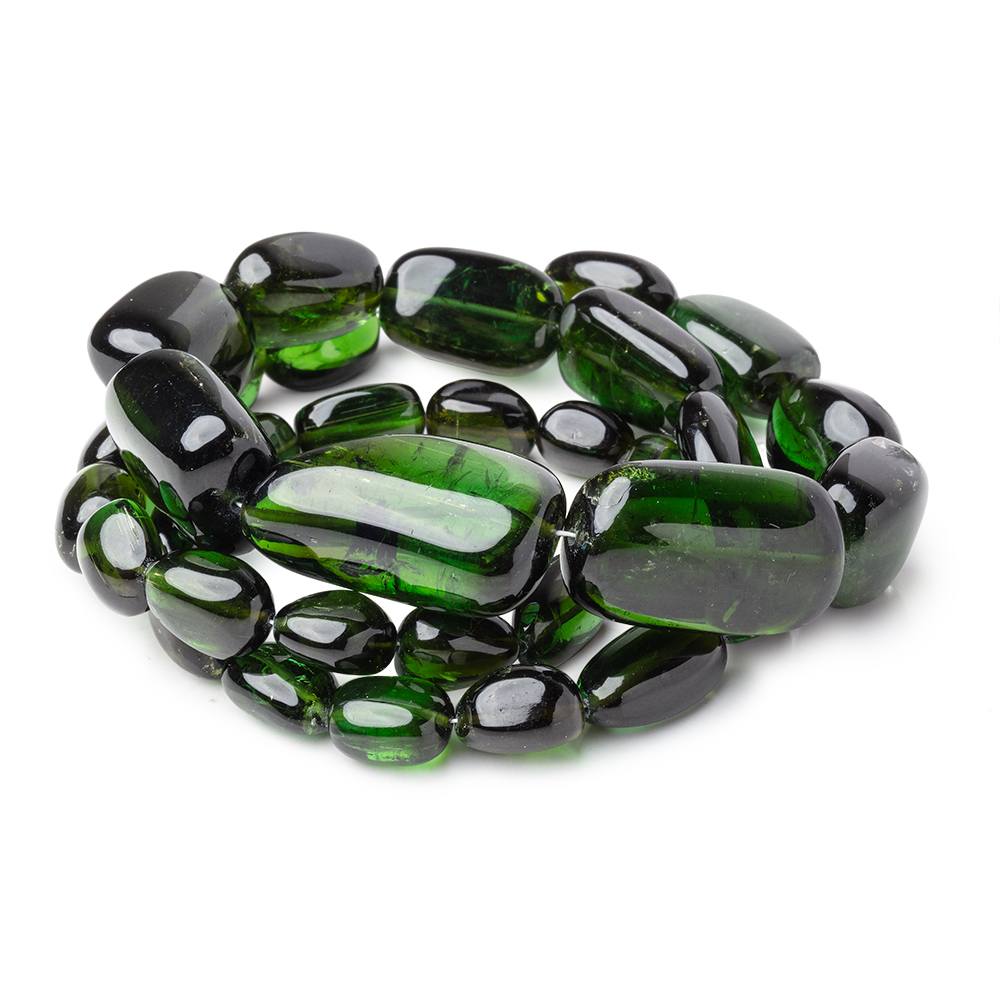 8-27mm Chrome Green Tourmaline Plain Nugget Beads 19 inch 35 pieces AAA (ONLINE ORDER ONLY)