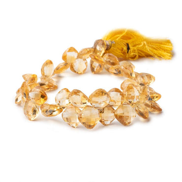 8-8.5mm Citrine Corner Drilled Faceted Pillow 8 inches 48 pieces (ONLINE ORDER ONLY)