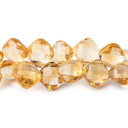 8-8.5mm Citrine Corner Drilled Faceted Pillow 8 inches 48 pieces (ONLINE ORDER ONLY)