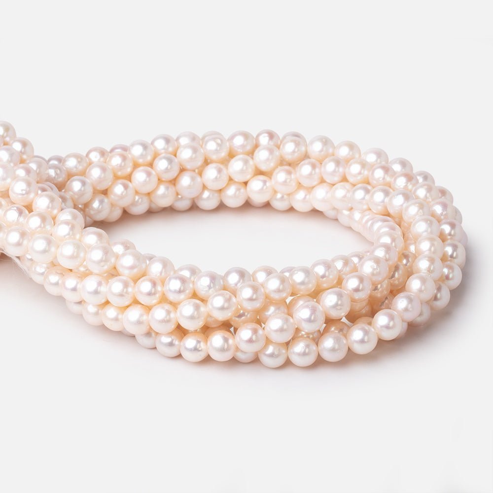 8-8.5mm Cream Off Round Freshwater Pearls 15.5 inch 50 Beads (ONLINE ORDER ONLY)