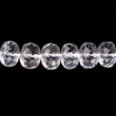 8-8.5mm Crystal Quartz Faceted Rondelle Beads 16 inch 65 pieces (ONLINE ORDER ONLY)