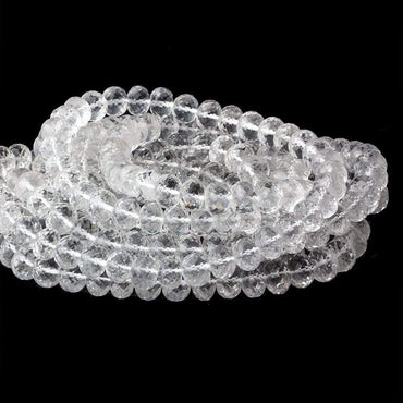 8-8.5mm Crystal Quartz Faceted Rondelle Beads 16 inch 65 pieces (ONLINE ORDER ONLY)
