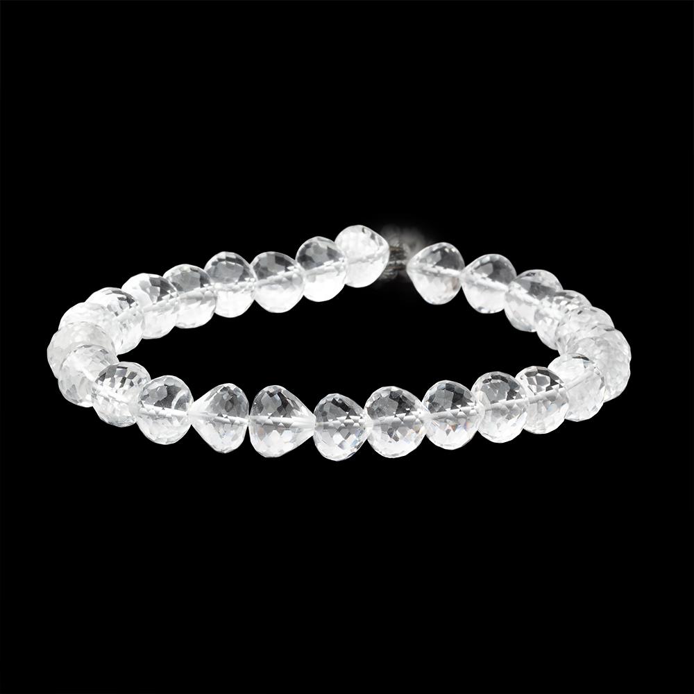 8-8.5mm Crystal Quartz Straight Drill Candy Kiss 7.5 inch 27 Beads (ONLINE ORDER ONLY)
