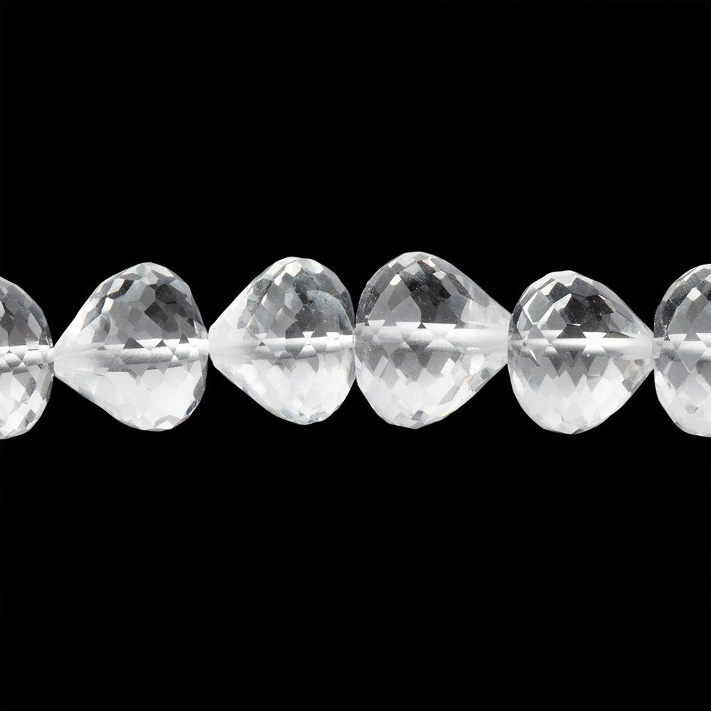 8-8.5mm Crystal Quartz Straight Drill Candy Kiss 7.5 inch 27 Beads (ONLINE ORDER ONLY)