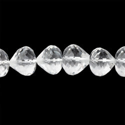 8-8.5mm Crystal Quartz Straight Drill Candy Kiss 7.5 inch 27 Beads (ONLINE ORDER ONLY)