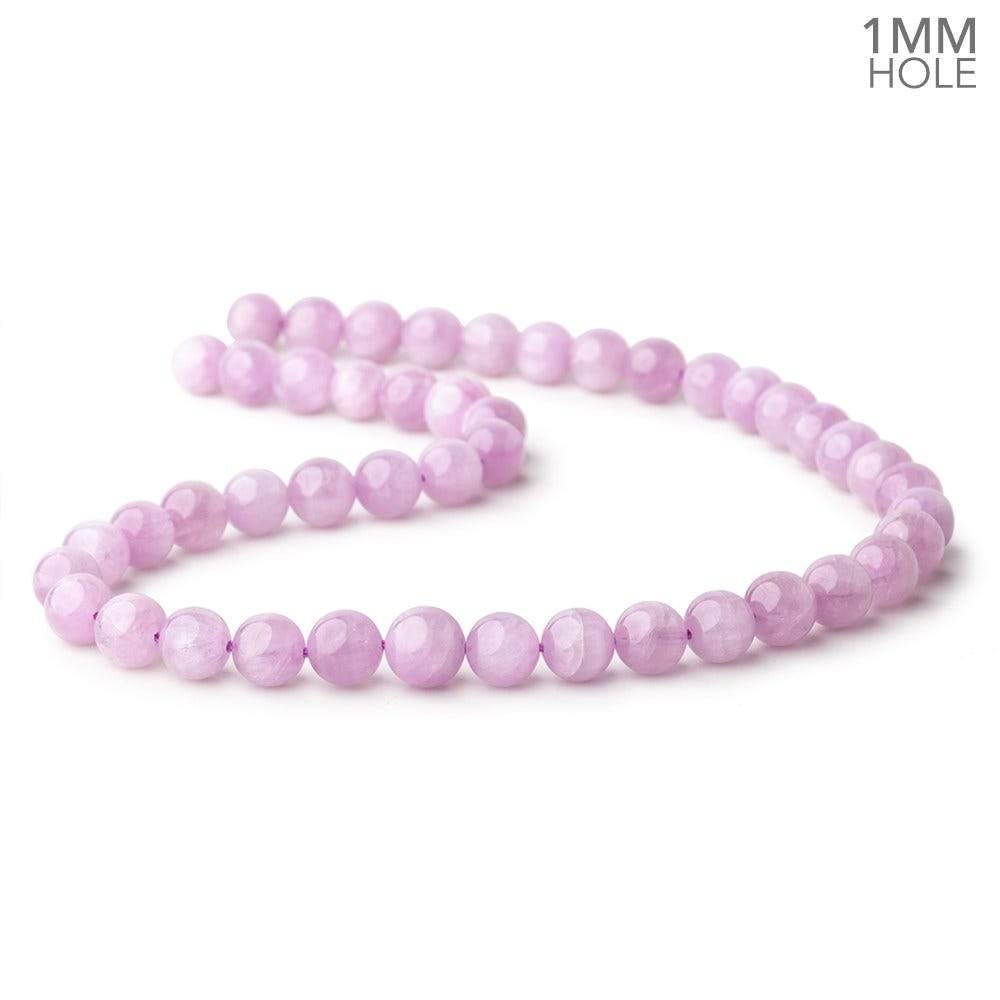 8-8.5mm Kunzite Plain Round Beads 16 inch 46 pieces 1mm hole AA (ONLINE ORDER ONLY)
