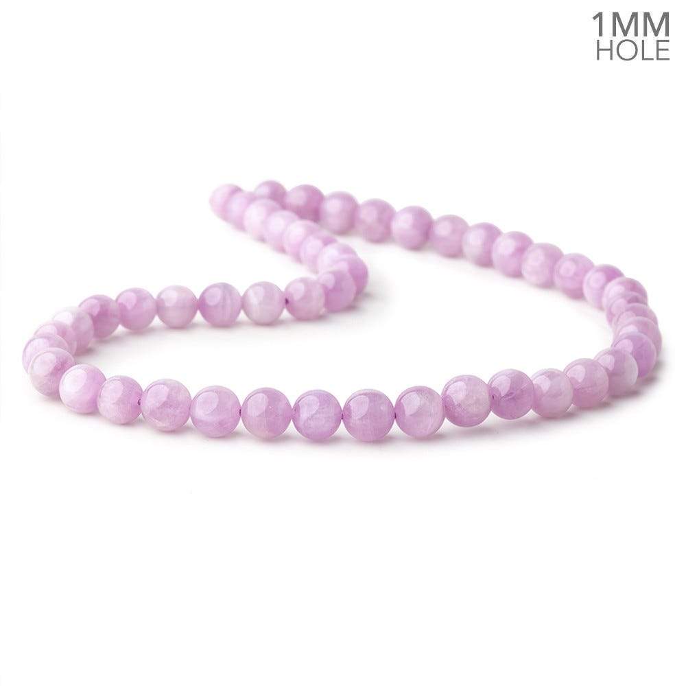 8-8.5mm Kunzite Plain Round Beads 16 inch 48 pieces 1mm hole AA (ONLINE ORDER ONLY)