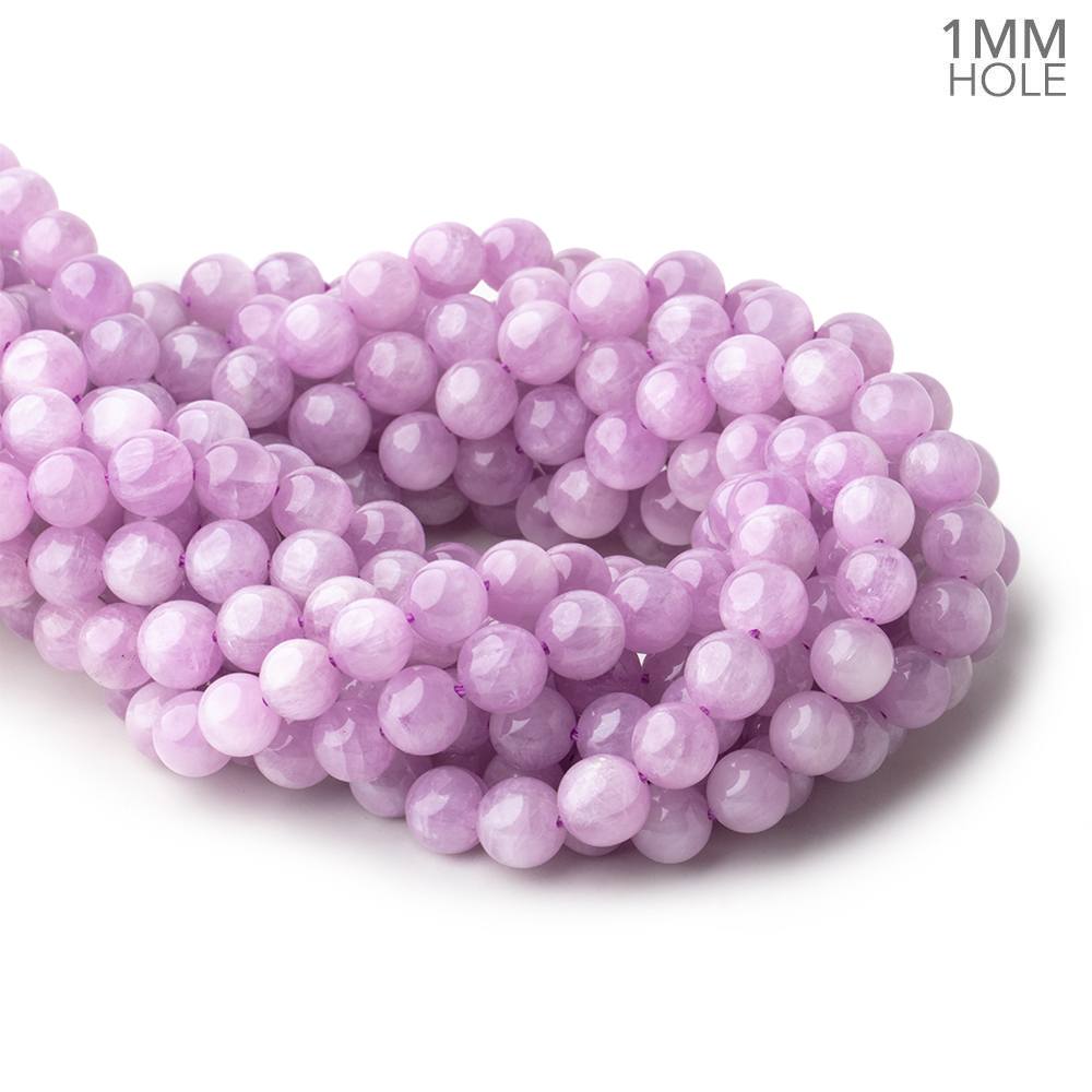 8-8.5mm Kunzite Plain Round Beads 16 inch 48 pieces 1mm hole AA (ONLINE ORDER ONLY)