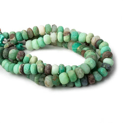8-8.5mm Matte Chrysoprase & Matrix plain rondelles 7.5 inch 36 beads A (ONLINE ORDER ONLY)