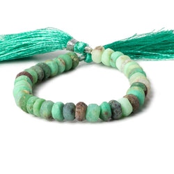 8-8.5mm Matte Chrysoprase & Matrix plain rondelles 7.5 inch 36 beads A (ONLINE ORDER ONLY)