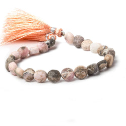 8-8.5mm Matte Rhodochrosite plain coin beads 7.5 inch 24 pieces (ONLINE ORDER ONLY)