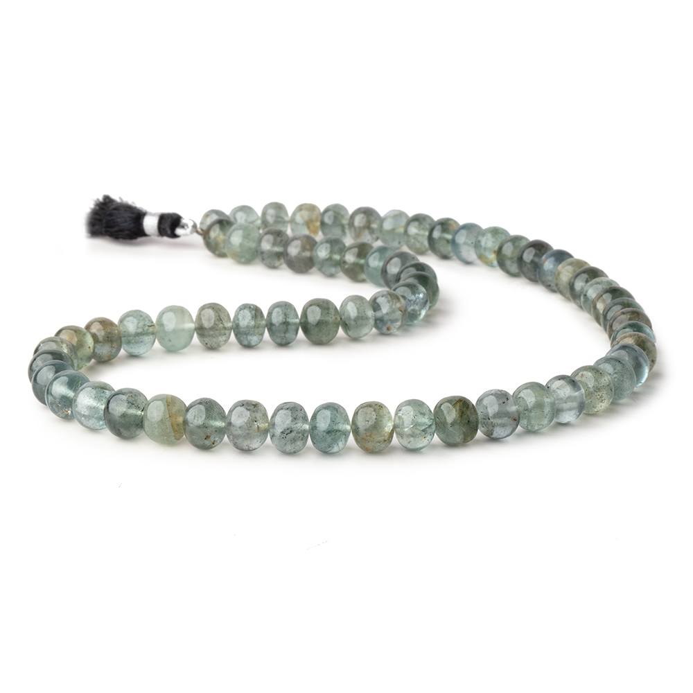 8-8.5mm Moss Aquamarine Plain Rondelle Beads 16 inch 62 pieces (ONLINE ORDER ONLY)