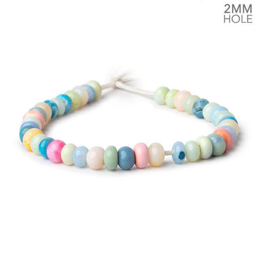 8-8.5mm Multi Color Opal 2mm Large Hole Plain Rondelles 8 inch 36 beads (ONLINE ORDER ONLY)