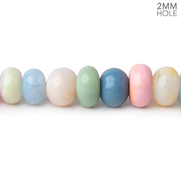 8-8.5mm Multi Color Opal 2mm Large Hole Plain Rondelles 8 inch 36 beads (ONLINE ORDER ONLY)